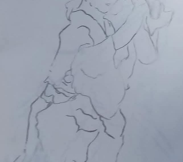 ３分クロッキー　薙刀