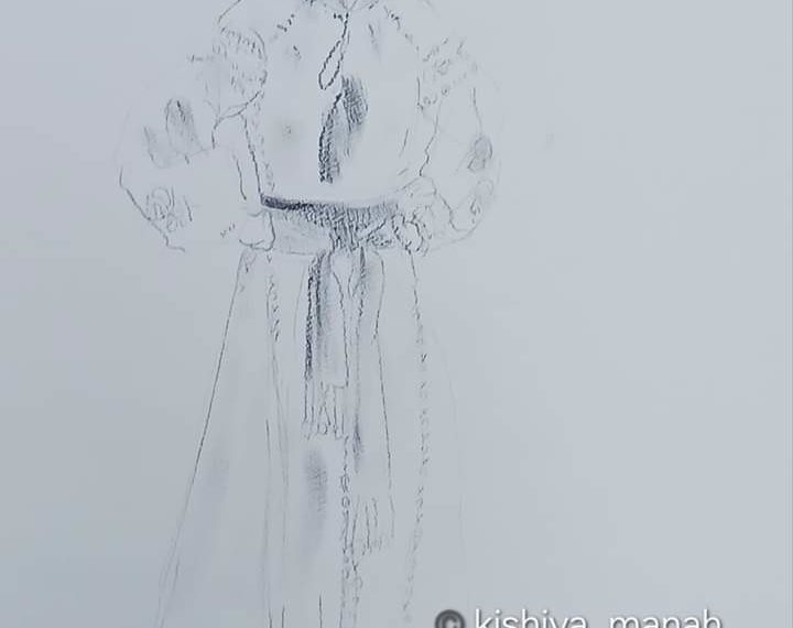 20分クロッキー　コサックポーズのお嬢さんⅠ