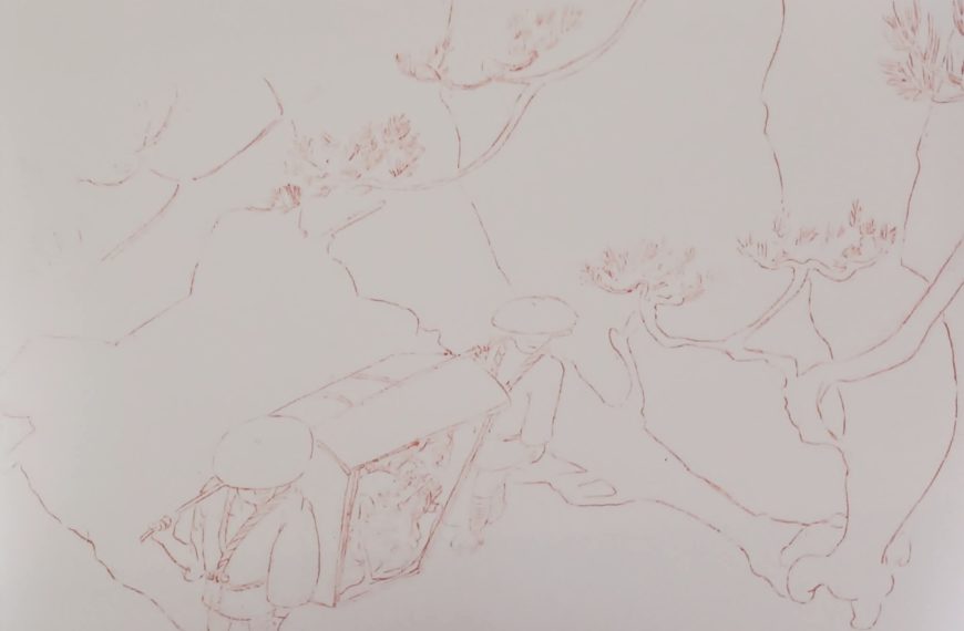 赤堀道元の娘　頁７ 道元の娘、赤城小沼に向かうことー下描き