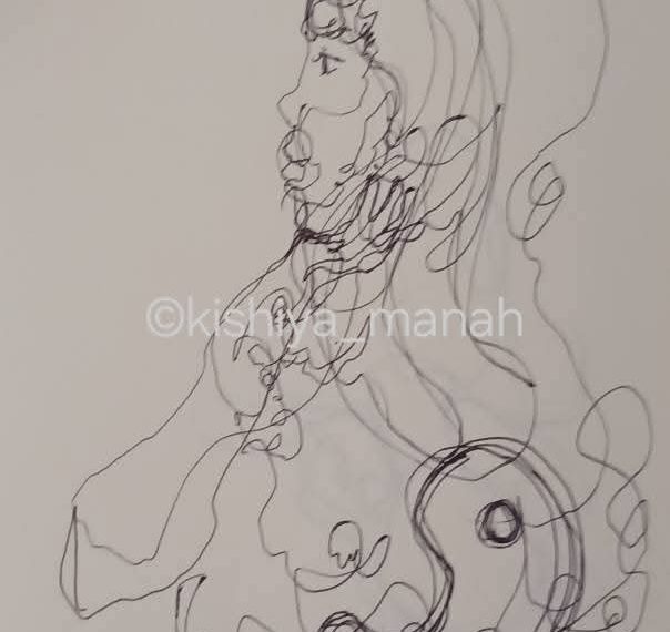 読書感想画　荻原規子『空色勾玉』